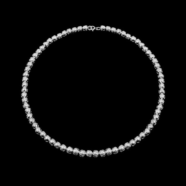 Necklace Viana Beads Portuguese Filigree, 6mm in Silver