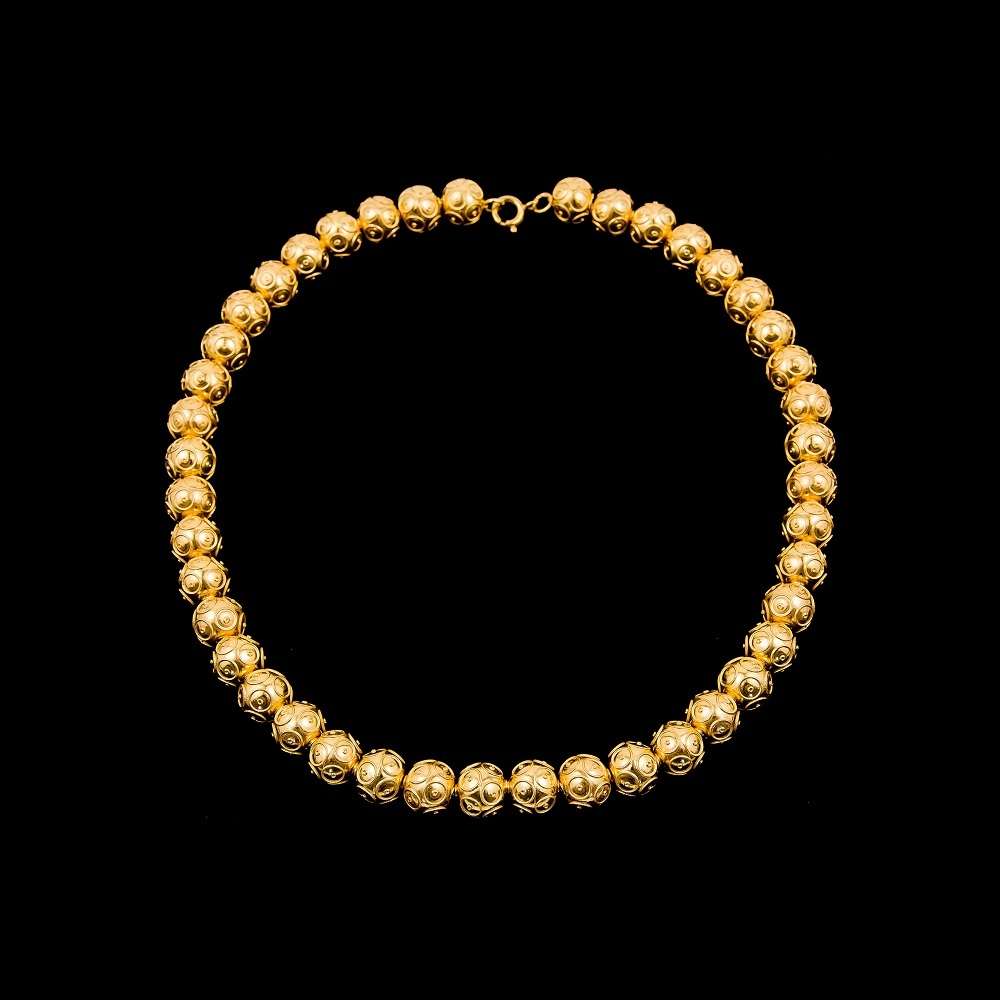 Necklace Viana Beads Portuguese Filigree, 10mm, Silver Gold plated