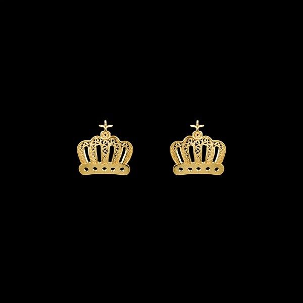 Crown Earrings in Silver Gold Plated