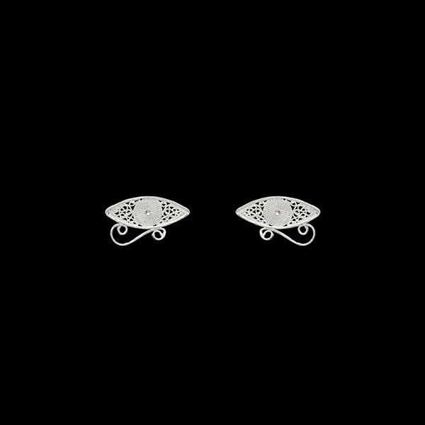 Greek Eye Earrings in Silver