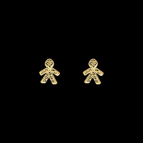 Boy Earrings in Silver Gold Plated