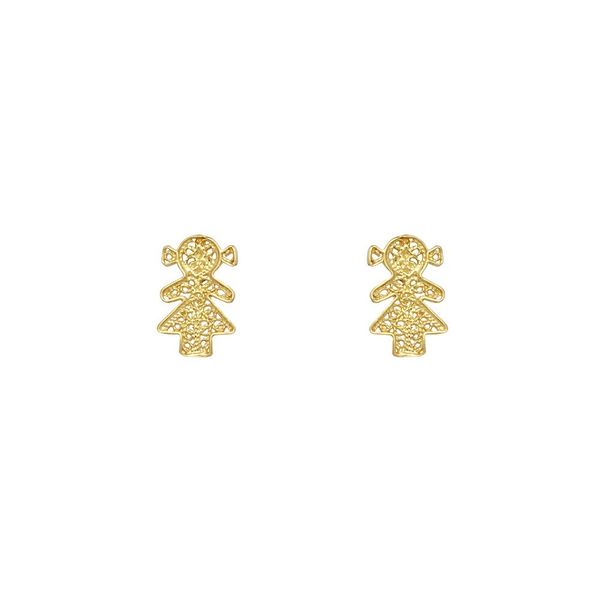 Girl Earrings in Silver Gold Plated