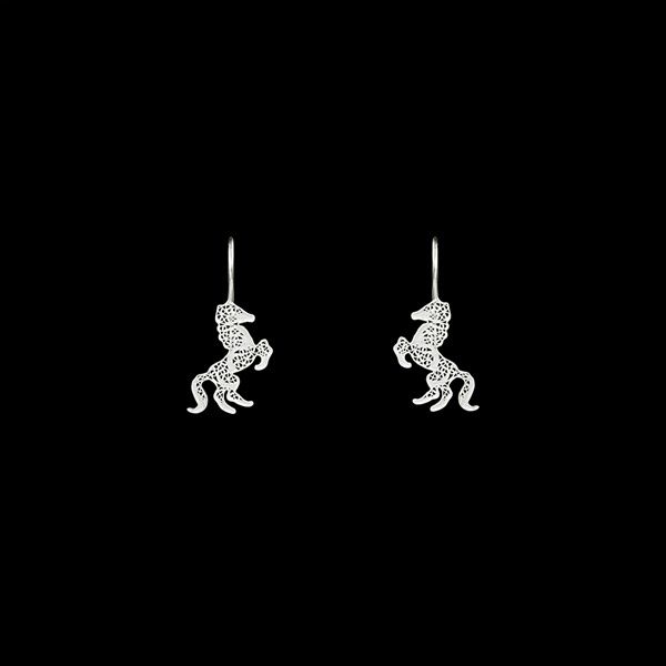 Horse Earrings in Silver