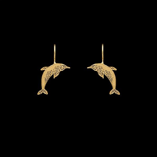 Dolphin Earrings in Silver Gold Plated