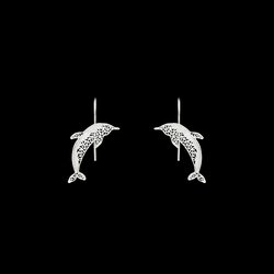 Dolphin Earrings in Silver