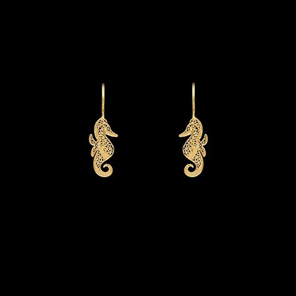 Sea Horse Earrings in Silver Gold Plated