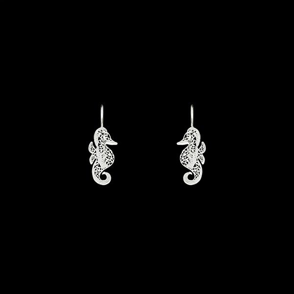 Sea Horse Earrings in Silver