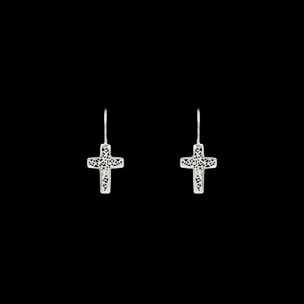 Cross Earrings in Silver