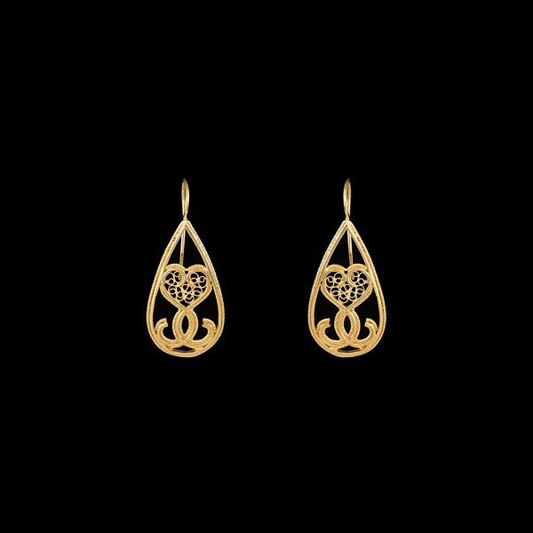 Earrings in Silver Gold plated "ADN"