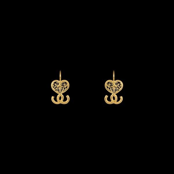 Earrings in Silver Gold plated "ADN"