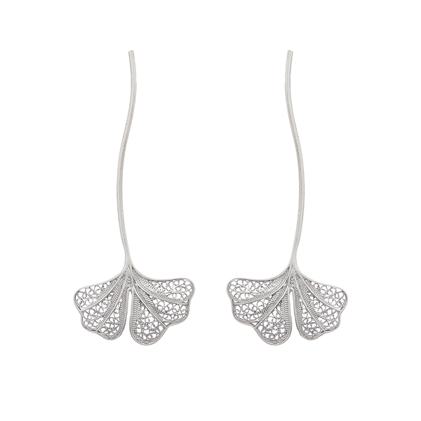 Earrings in Silver "Ginkgo Biloba".