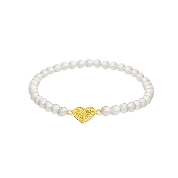 Pearls Bracelet  "Heart", Portuguese Filigree