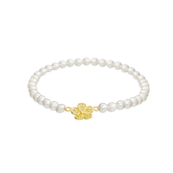 Pearls Bracelet  "Flower", Portuguese Filigree