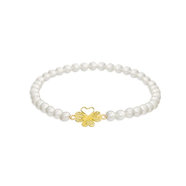 Pearls Bracelet  "Clover Flower"