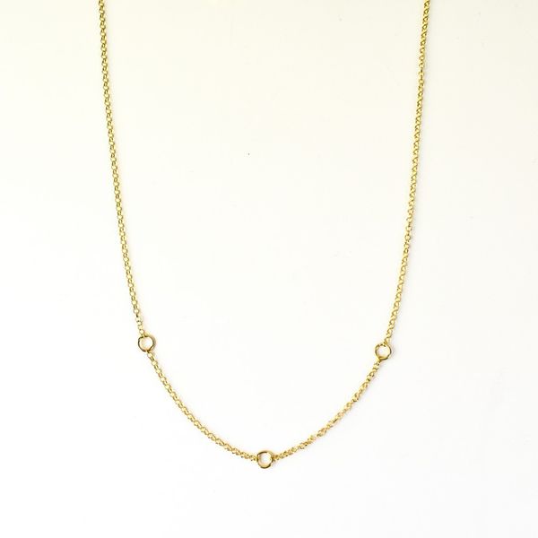Charms Necklace in Silver Gold plated 42+3cm