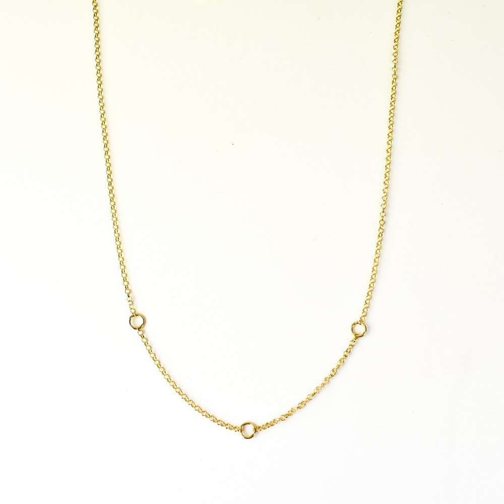 Fio Charms Prata Dourada 42+3cm