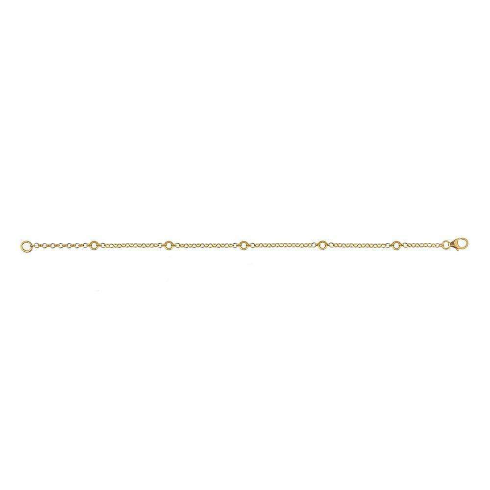 Charms Bracelet in Silver Gold plated 20cm