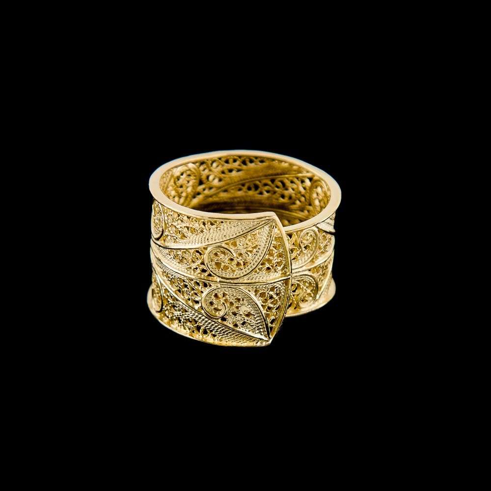 Ring Portuguese Filigree Design in Silver Gold plated