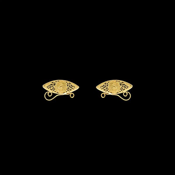 Greek Eye Earrings in Silver Gold Plated