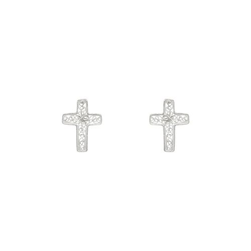Cross Earrings in Silver