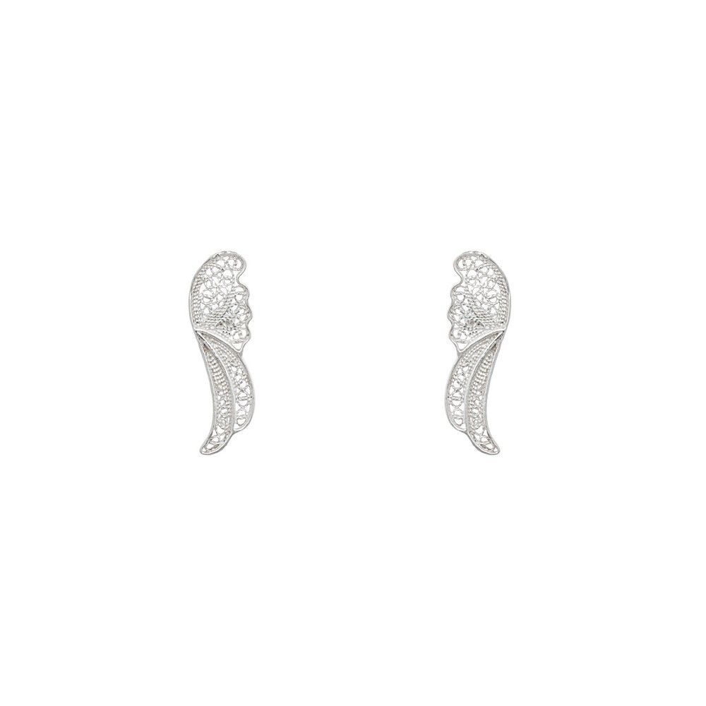 Angel Wing Earrings in Silver