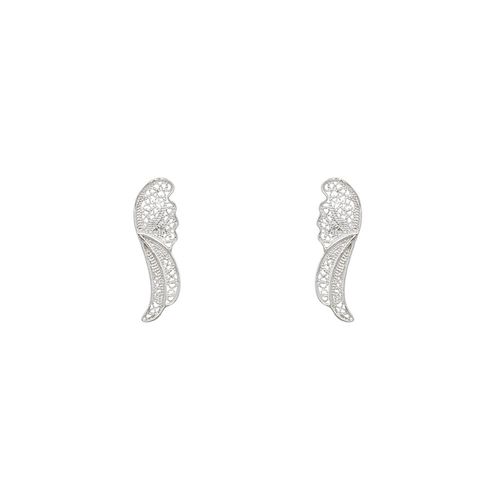 Angel Wing Earrings in Silver