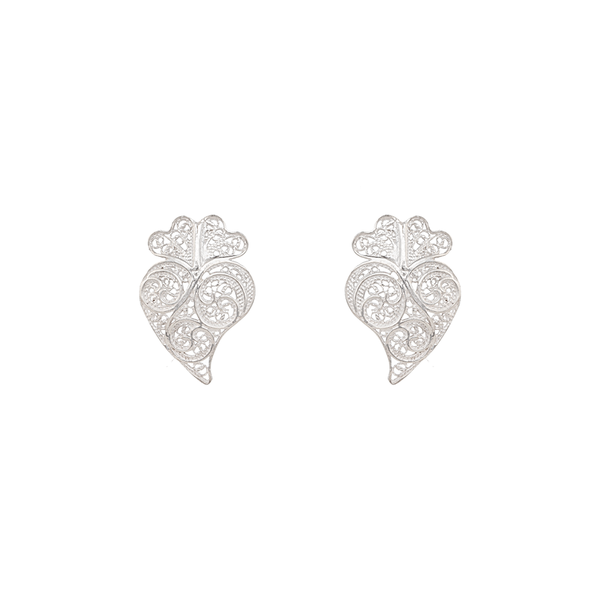 Viana's Heart Earrings in Silver