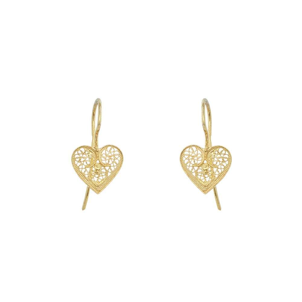 Heart Earings Silver Gold Plated