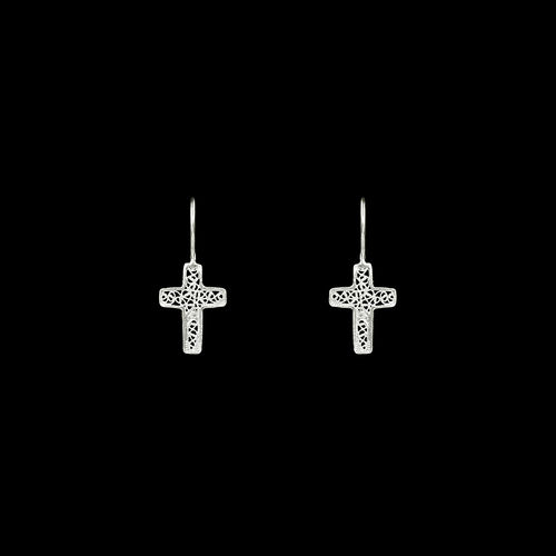 Cross Earrings in Silver