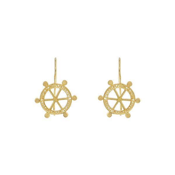 Rudder Earrings in Silver Gold Plated