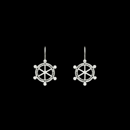 Rudder Earrings in Silver