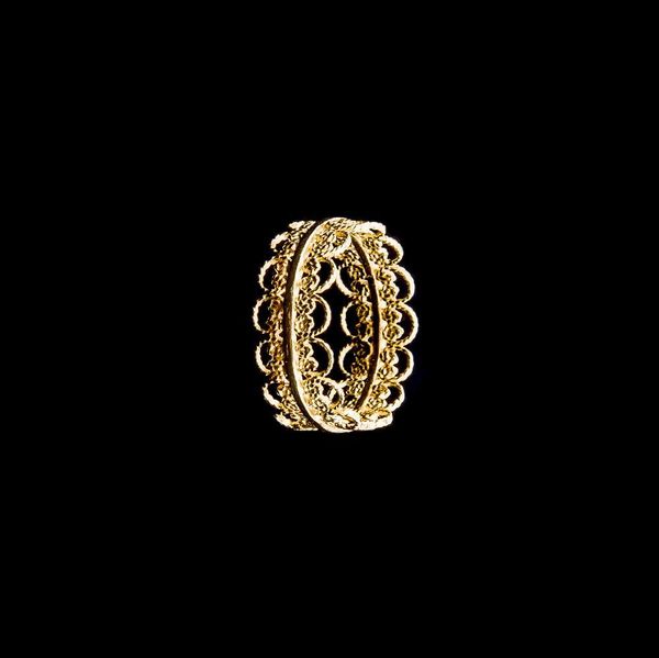 Ring Embroidery Filigree design in Silver Gold plated