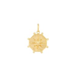 Medal of Wind Rose in Silver Gold Plated