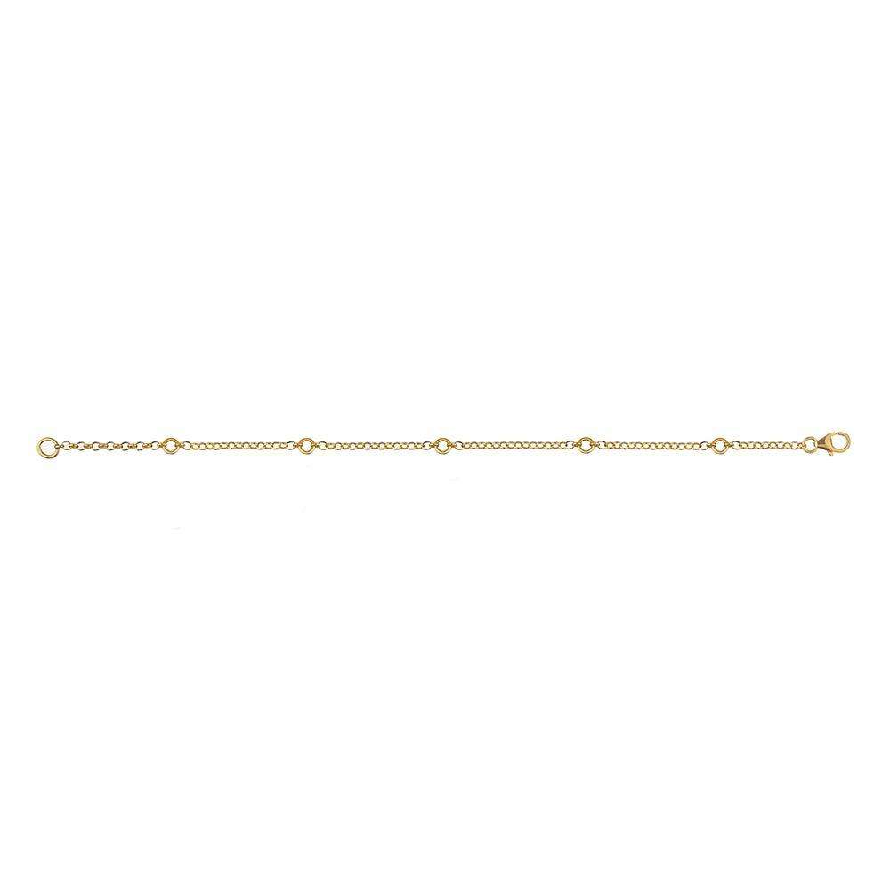 Pulseira Charms Prata Dourada 20cm