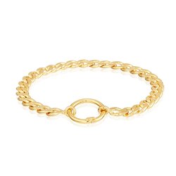 Bracelet Silver Gold Plated in Curb Chain