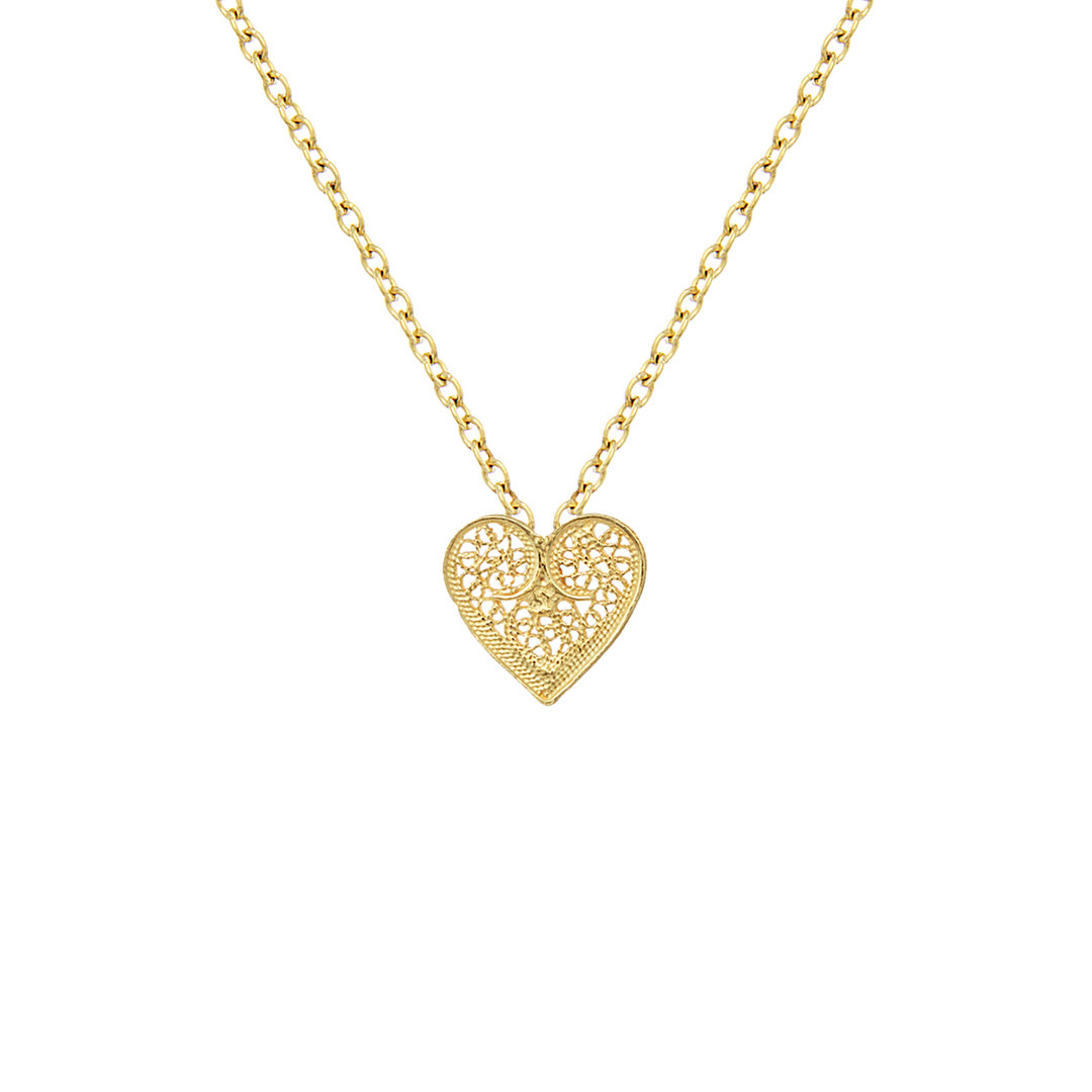 Necklace "Filigree Heart" in Silver Gold plated