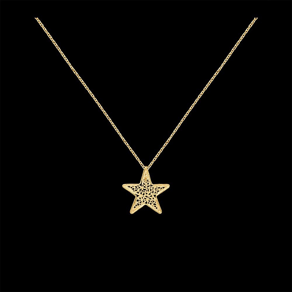 Necklace "Filigree Star" in Silver Gold plated