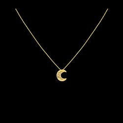 Necklace "Filigree Moon" in Silver Gold plated