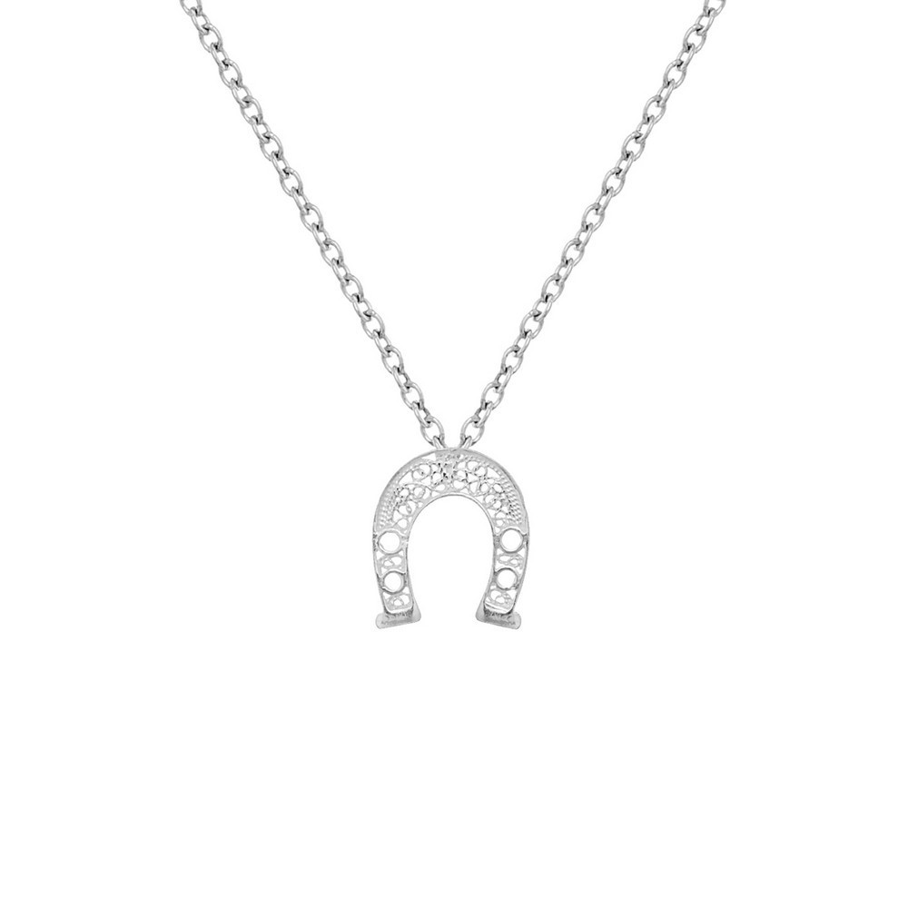 Necklace "Filigree Shoe Horse" in Silver