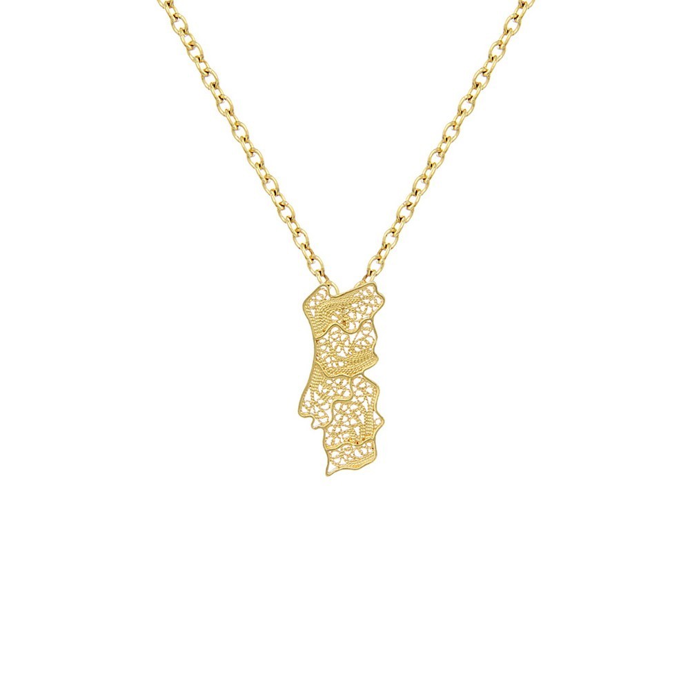 Necklace "Filigree Map" in Silver Gold plated