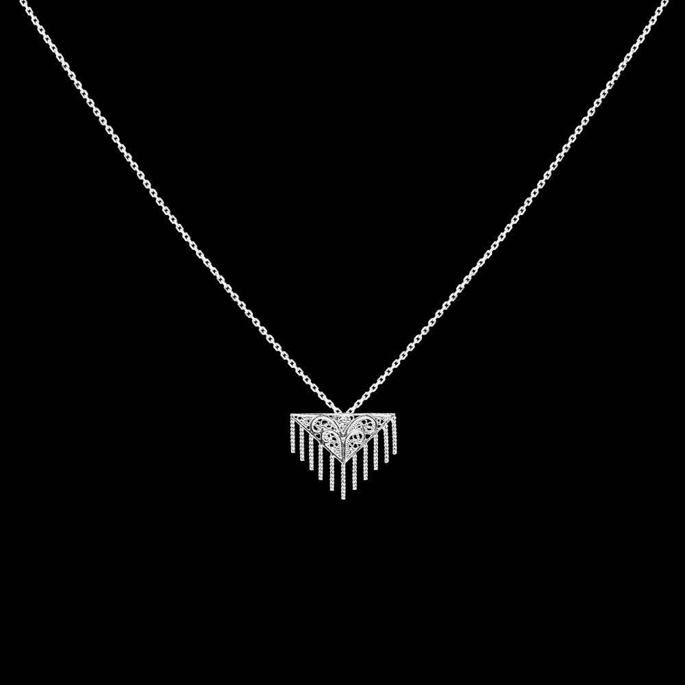 Necklace "Filigree Shawl" in Silver