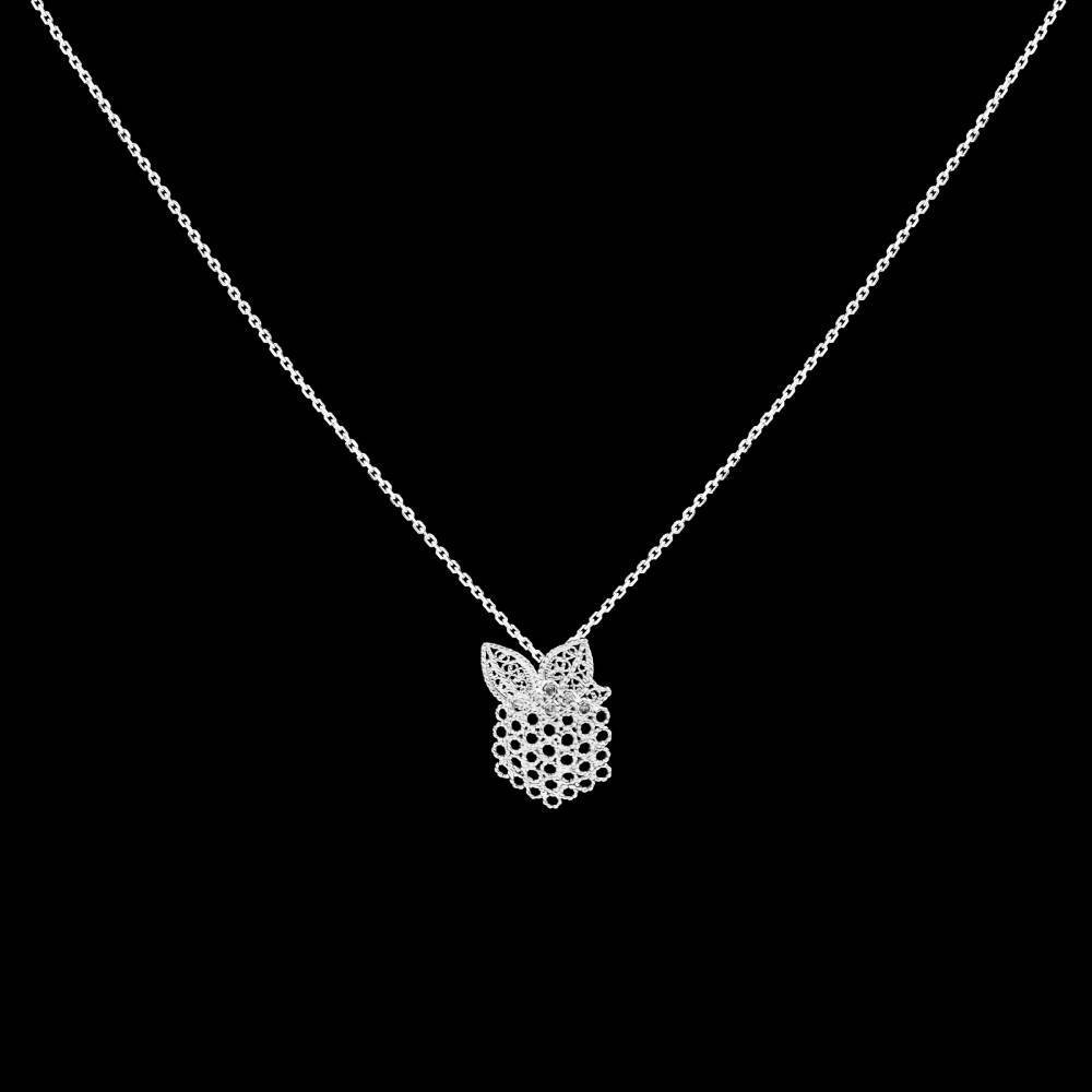 Necklace "Filigree Hydrangea" in Silver