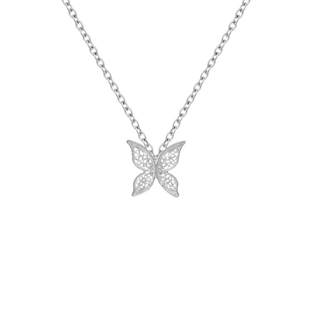 Necklace "Filigree Butterfly" in Silver