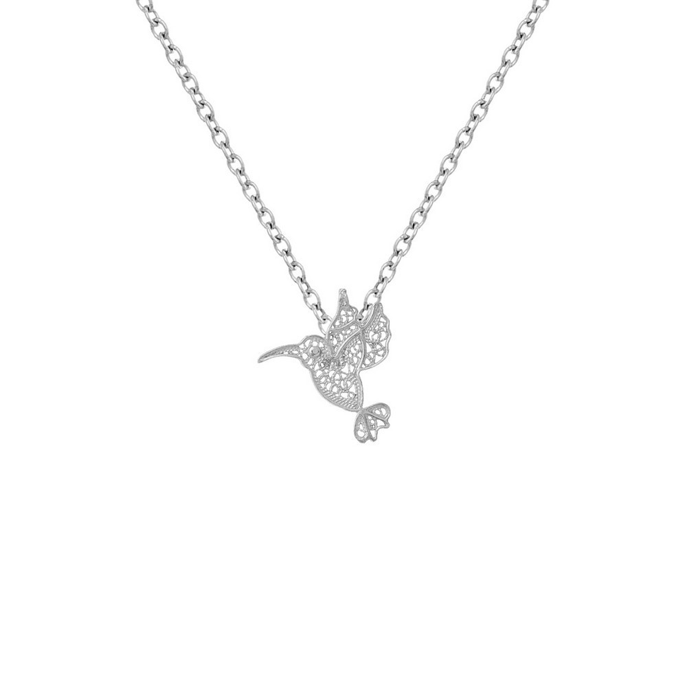 Necklace "Filigree Hummingbird" in Silver