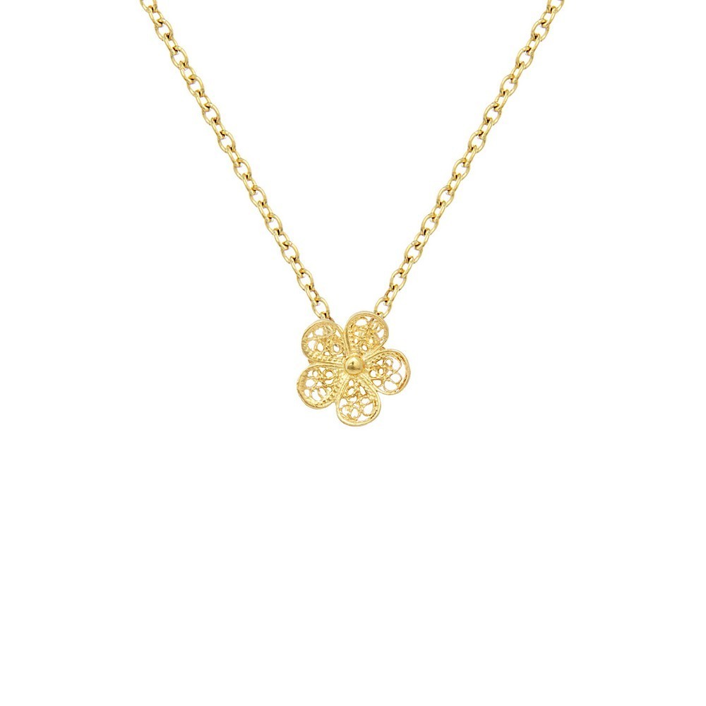 Necklace "Filigree Flower" in Silver Gold plated