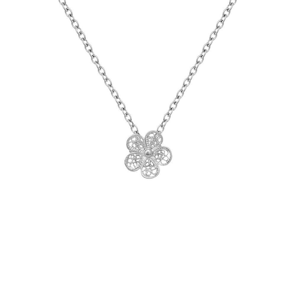 Necklace "Filigree Flower" in Silver
