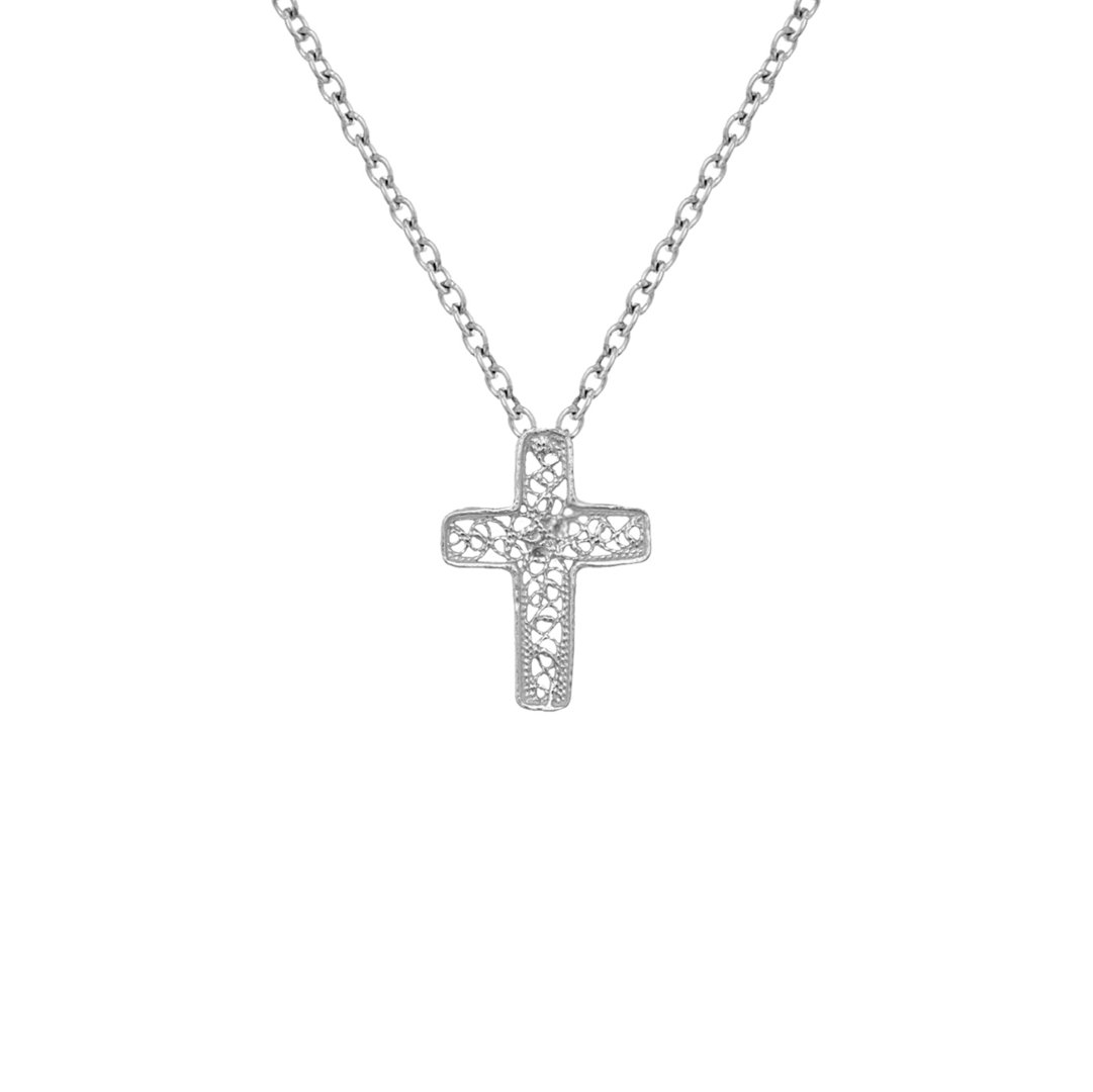 Necklace Filigree Cross in Silver