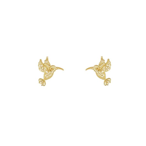 Hummingbird Earrings in Silver Gold Plated