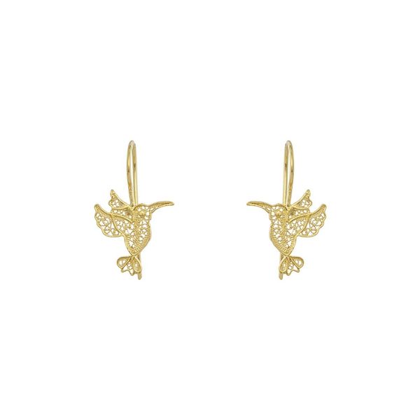 Hummingbird Earrings in Silver Gold Plated