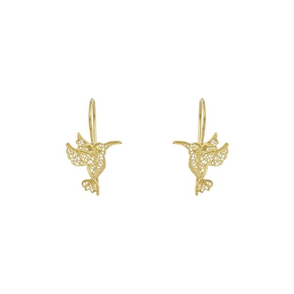 Hummingbird Earrings in Silver Gold Plated